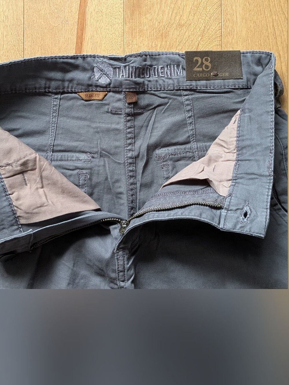 Tainted Denim Men's Gray Cargo Jogger Pants Size 28 New With Tags (NWT) - Picture 10 of 12